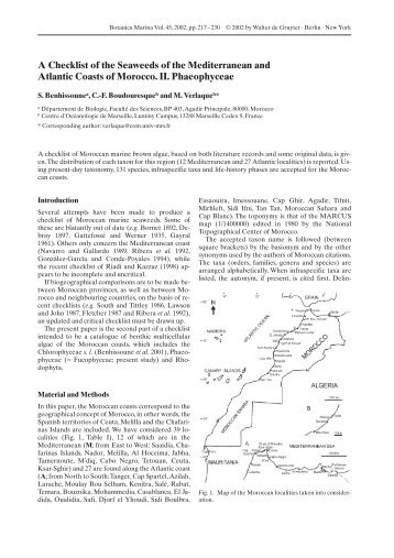 A Checklist of the Seaweeds of the Mediterranean - Walter de Gruyter