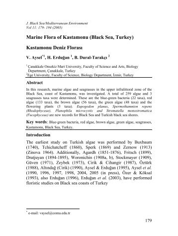 PDF File - Journal of the Black Sea / Mediterranean Environment