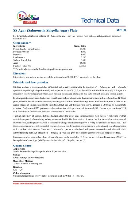 Ss Agar Salmonella Shigella Agar Plate Himedia Laboratories