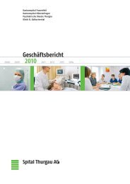 Geschäftsbericht 2010 STGAG - Spital Thurgau AG