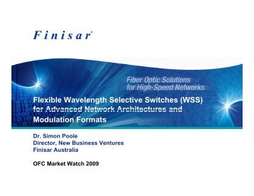 Flexible Wavelength Selective Switches (WSS) for ... - OFC/NFOEC