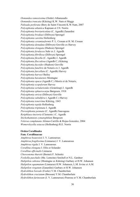 Listado preliminar de especies marinas de Canarias - SeaweedAfrica