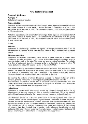 Asthalin, Solution for inhalation - Medsafe
