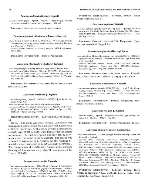 Catalog of the Benthic Marine Algae of the ... - SeaweedAfrica