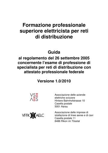 Formazione professionale superiore elettricista per reti di distribuzione