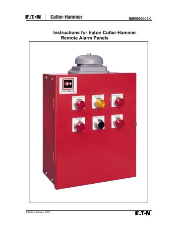 Instructions for Eaton Cutler-Hammer Remote Alarm Panels