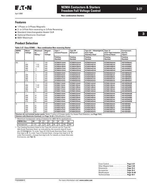 Overload Heater Chart Cutler Hammer