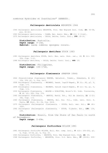 world catalogue and bibliography of the recent pycnogonida