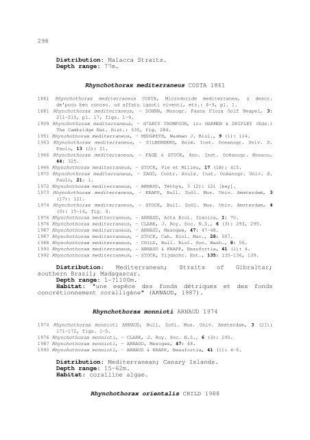 world catalogue and bibliography of the recent pycnogonida