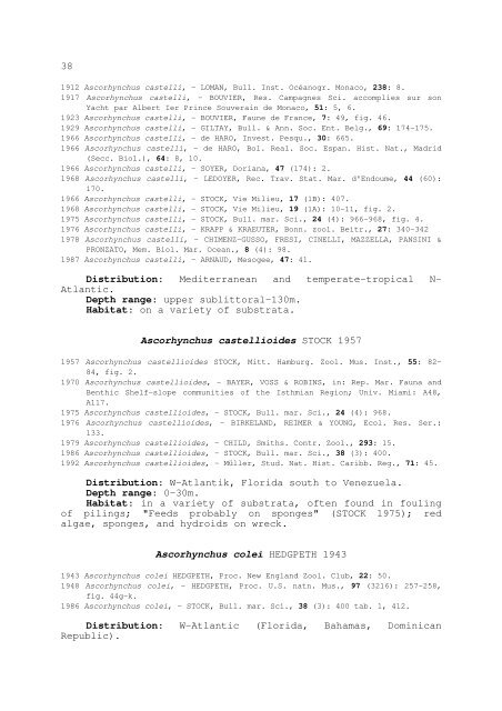 world catalogue and bibliography of the recent pycnogonida