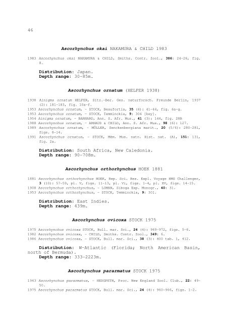 world catalogue and bibliography of the recent pycnogonida