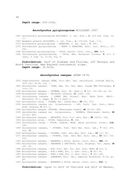 world catalogue and bibliography of the recent pycnogonida