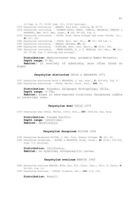 world catalogue and bibliography of the recent pycnogonida