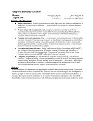 Gregorio Bernardo Creamer Resume August, 2007 - Department of ...