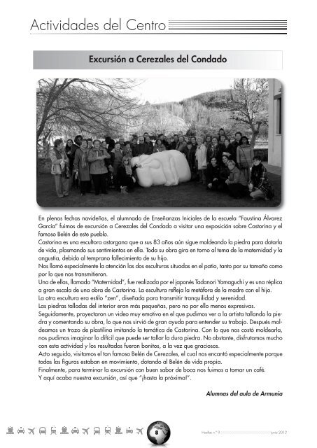 Revista nº 9. Huellas 2012 - CEPA FAUSTINA ÁLVAREZ GARCíA