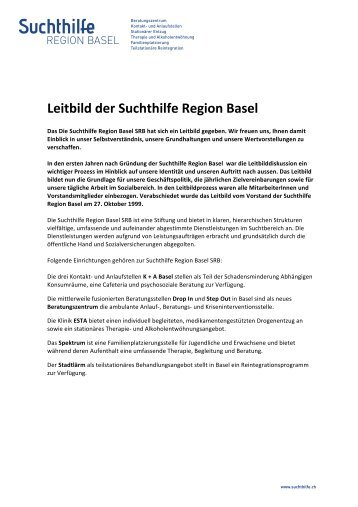 Leitbild der Suchthilfe Region Basel