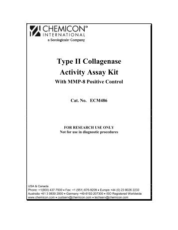 Type II Collagenase Activity Assay Kit - Millipore