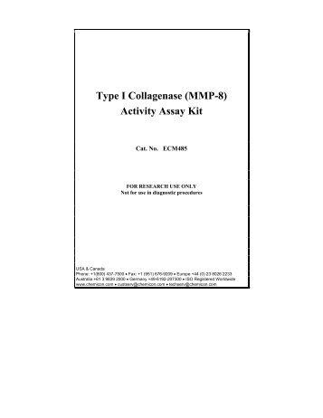 Type I Collagenase (MMP-8) Activity Assay Kit - Millipore