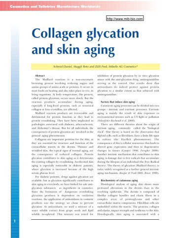 Collagen glycation and skin aging - Mibelle Biochemistry