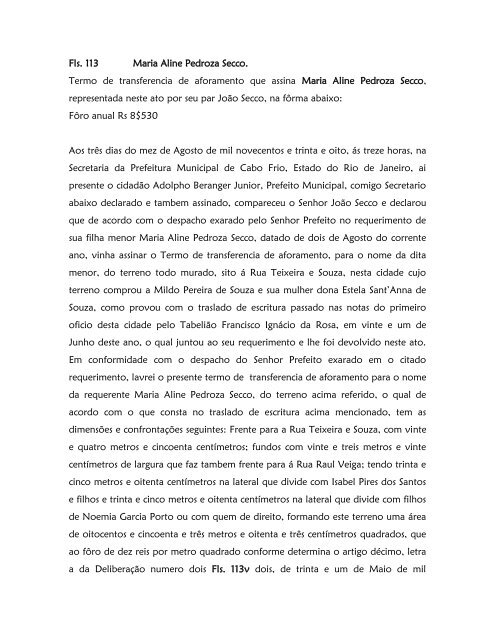 Livro de Aforamento número 041 - Paleografia