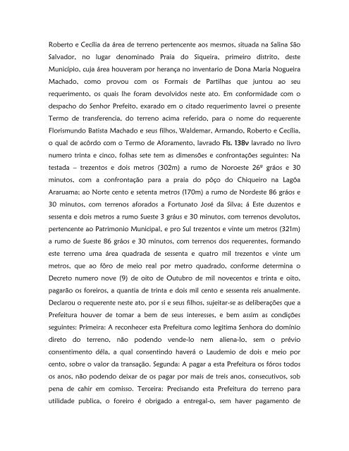 Livro de Aforamento número 041 - Paleografia