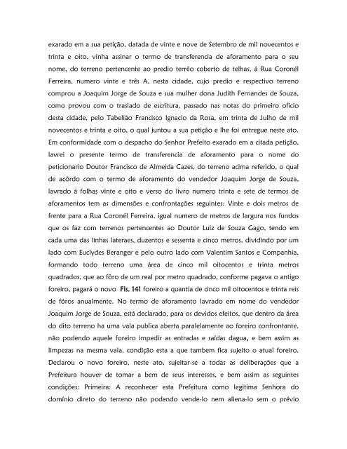 Livro de Aforamento número 041 - Paleografia