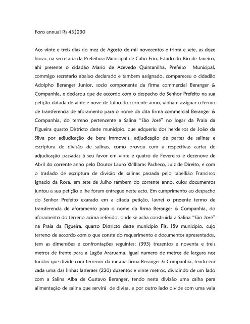 Livro de Aforamento número 041 - Paleografia