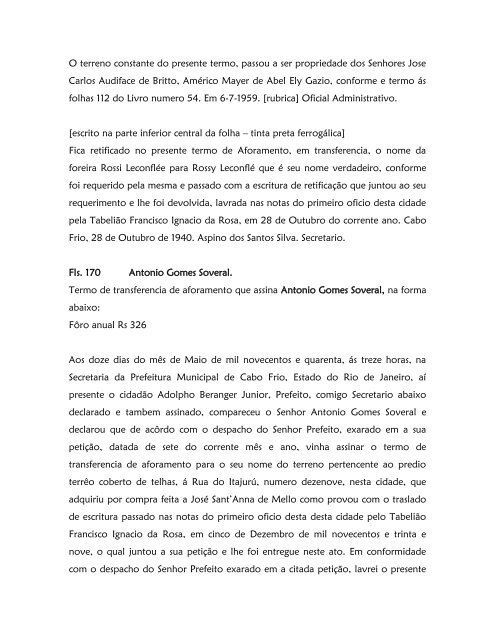 Livro de Aforamento número 041 - Paleografia