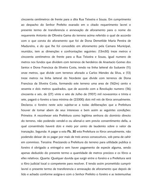 Livro de Aforamento número 041 - Paleografia