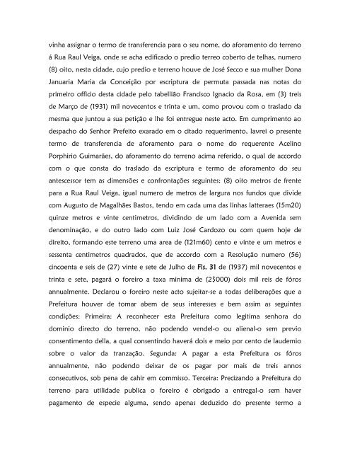 Livro de Aforamento número 041 - Paleografia