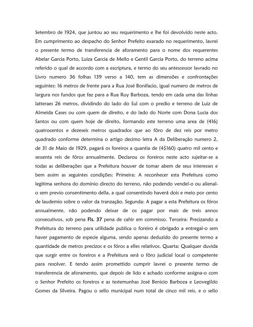 Livro de Aforamento número 041 - Paleografia