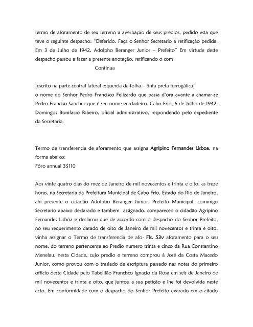 Livro de Aforamento número 041 - Paleografia