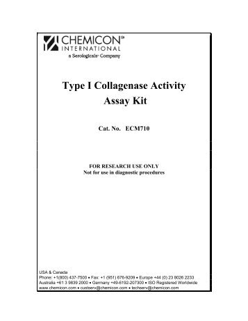 Type I Collagenase Activity Assay Kit - Millipore