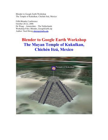Blender to Google Earth Workshop - Blender.org