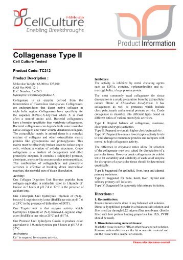 Collagenase Type II - HiMedia Laboratories