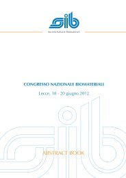 Congresso Nazionale Biomateriali - Lecce 18-20 giugno 2012 3