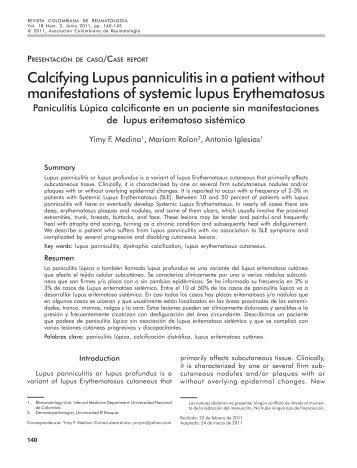 Calcifying Lupus panniculitis in a patient without manifestations of ...