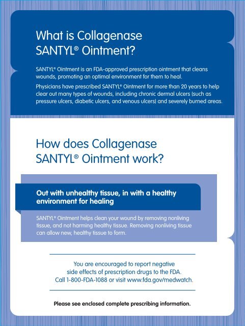 Downloadable Patient Brochure - Collagenase SANTYL® Ointment