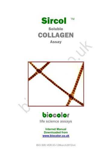 Sircol Assay Manual - Biocolor Assays