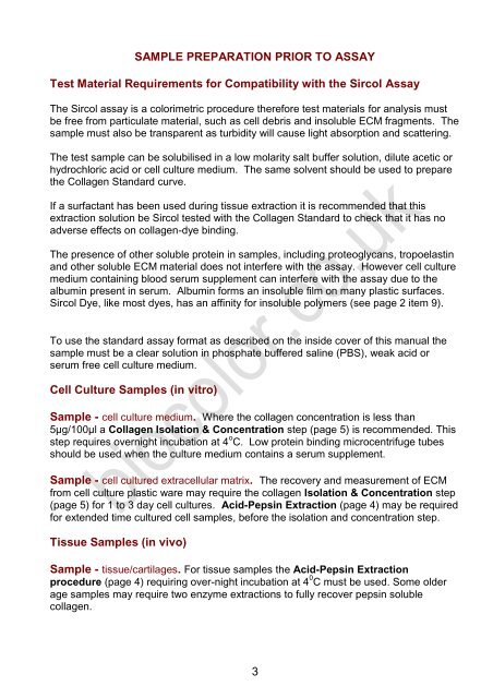 Sircol Assay Manual - Biocolor Assays