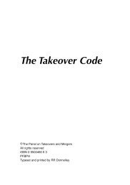 The Takeover Code - Ninth edition - Better Regulation Ltd