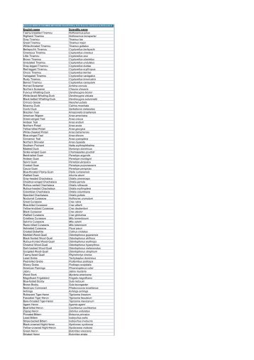 Colombia specieslist MP3.numbers - Birdsounds.nl