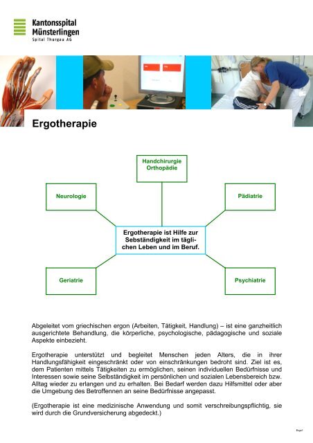 Ergotherapie (verschiedene Poster)