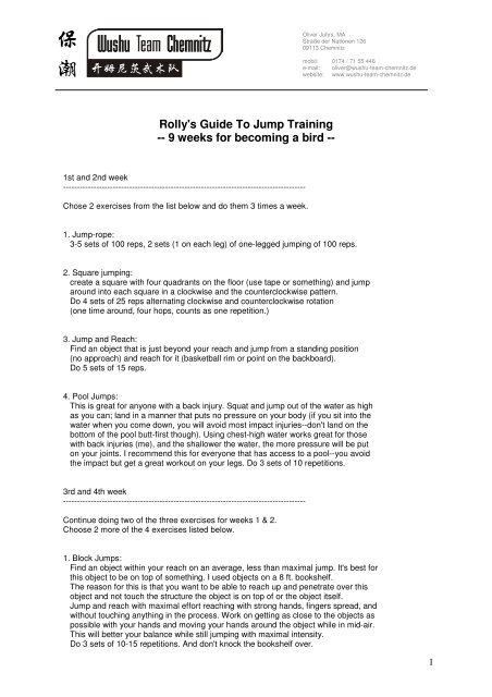 Rolly S Guide To Jump Training Wushu Team Chemnitz