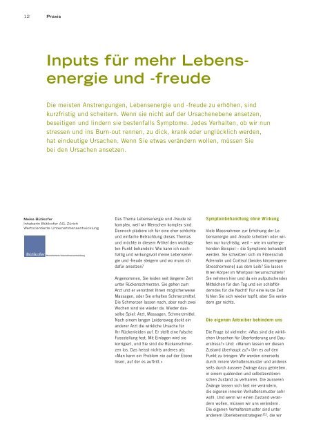 Work-Life-Balance für Unternehmensleitung ... - Wirtschaftsmagazin