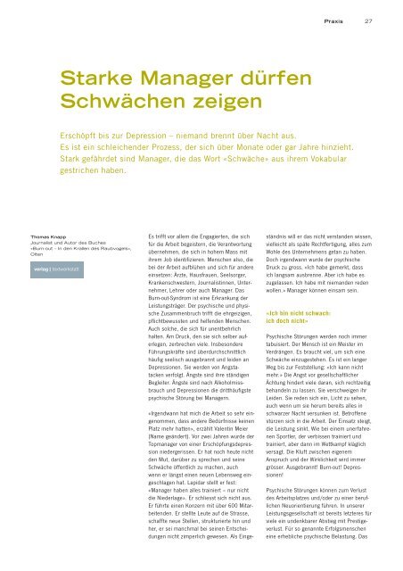 Work-Life-Balance für Unternehmensleitung ... - Wirtschaftsmagazin