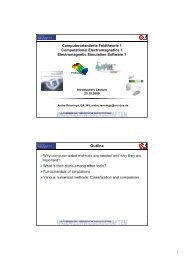 Computerorientierte Feldtheorie 1 Computational Electromagnetics ...