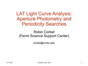 LAT Light Curve Analysis: Aperture Photometry and ... - Fermi - NASA