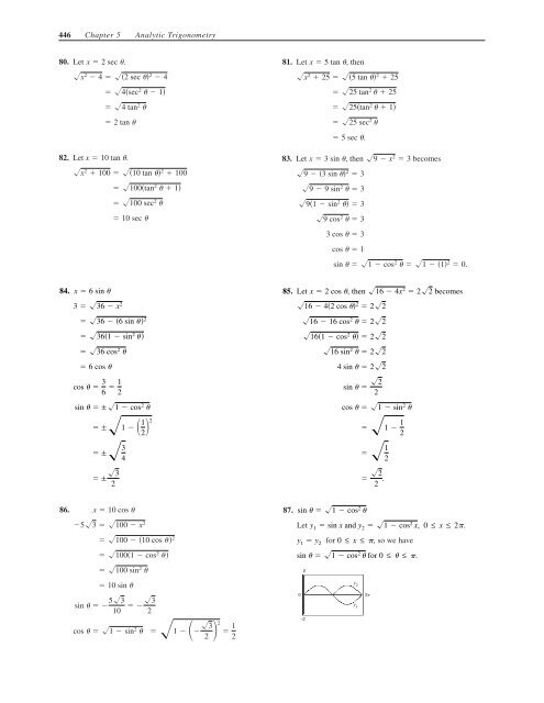 C H A P T E R 5 Analytic Trigonometry