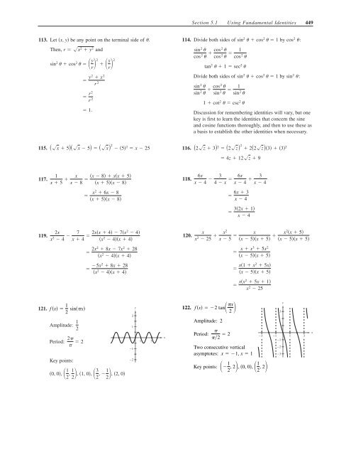 C H A P T E R 5 Analytic Trigonometry